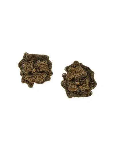 Mignonne Gavigan Embellished Flower Earrings In Gold