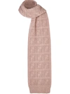 Fendi Ff Knit Scarf In Neutrals