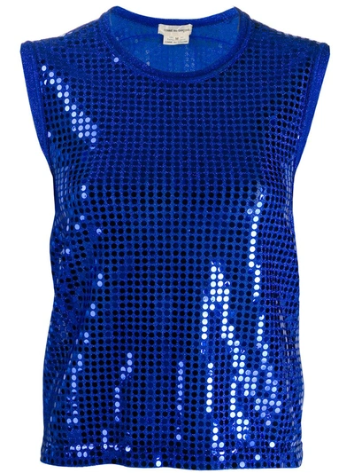 Pre-owned Comme Des Garçons 2000s Sequin-embellished Waistcoat In Blue