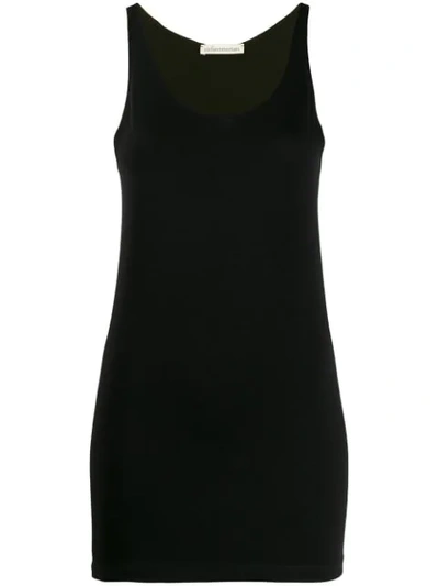 Stefano Mortari Scoop Neck Waistcoat Top In Black