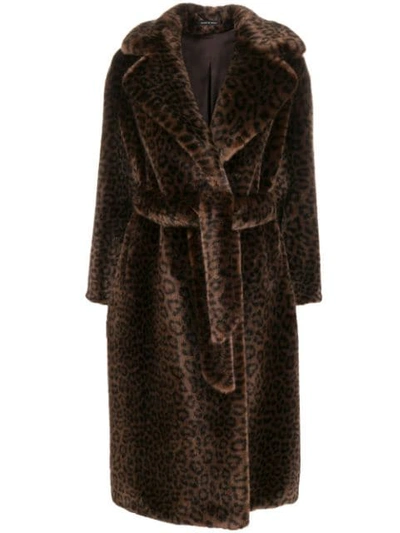 Tagliatore Molly Faux Fur Coat In Brown