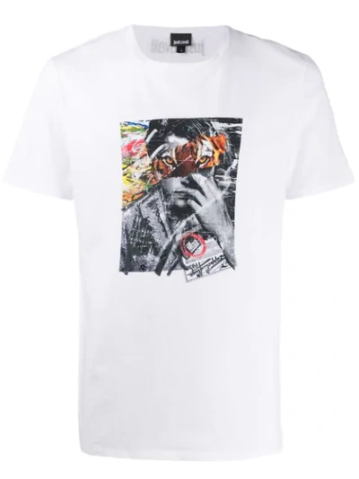 Just Cavalli T-shirt Mit Grafischem Print In White