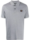 Paul & Shark Logo Patch Polo Shirt In Grey