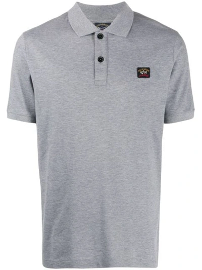 Paul & Shark Logo Patch Polo Shirt In Grey