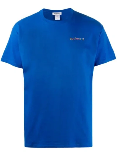 Applecore Logo Embroidered T-shirt In Blue