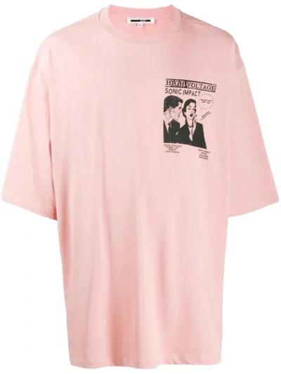 Mcq By Alexander Mcqueen Comic Print Oversized T-shirt In Pink