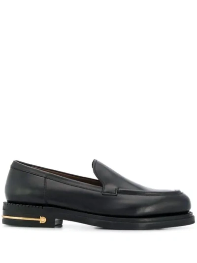 Ferragamo Gancini Detailed Heel Loafers In Black