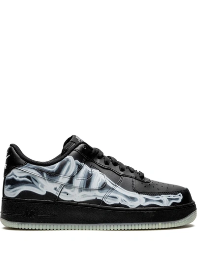 Nike Air Force 1 Skeleton Low-top Sneakers In Black