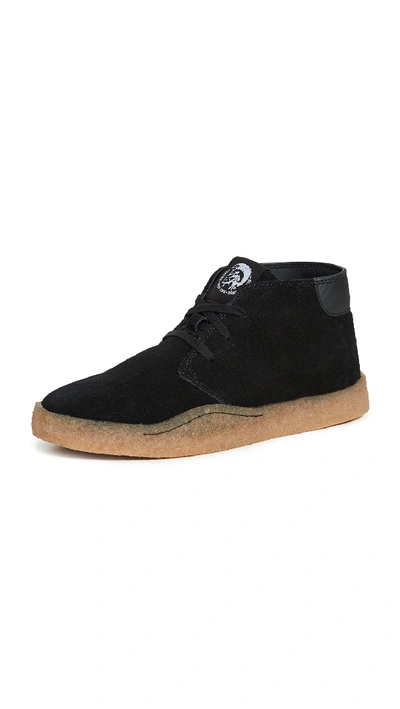 Diesel Men's H-clever Par Desert Mid-top Sneakers In Black