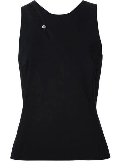 Mugler Cut-out Sleeveless Crepe Top In Black