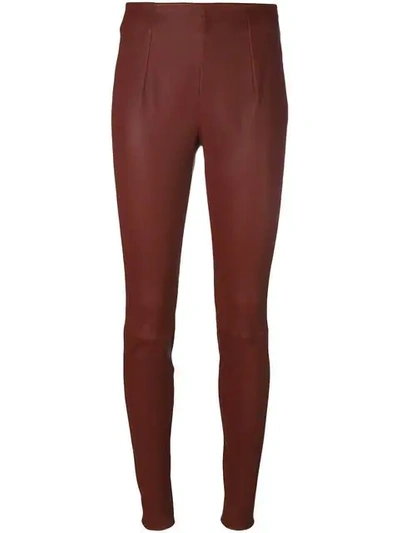 Mugler Skinny Leather Pants - Red