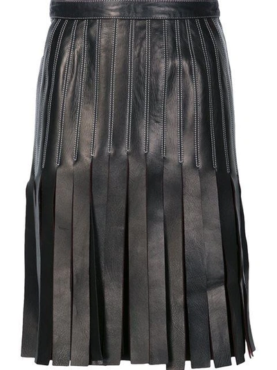 Mugler Black Strappy A-line Skirt