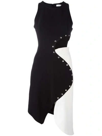 Mugler Studded Two-tone Cady Dress, Black/white | ModeSens