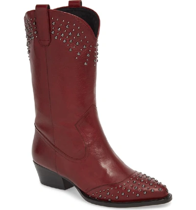 Botkier Women's Tammy Studded Western Boots In Bordeaux Leather