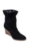 Andre Assous Women's Sol Cinched Wedge Heel Boots In Black Suede