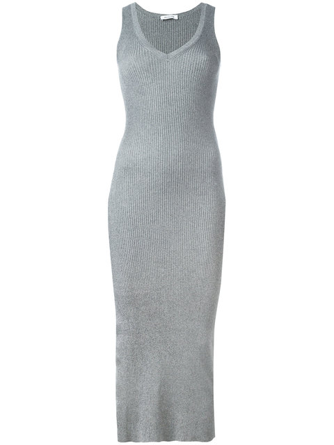 Mugler Ribbed Knitted Dress | ModeSens
