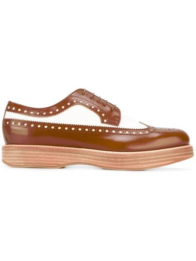 Church's Opal Leather Platform Brogues In Brown