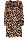 Bytimo Poppy Field Puff-sleeve Mini Dress In Poppfield