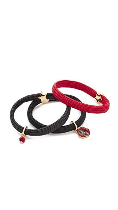 Marc Jacobs Lips In Lips Ponytail Holder In Red Multi