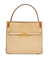 Tory Burch Women's Small Lee Radziwill Suede Satchel In Sand