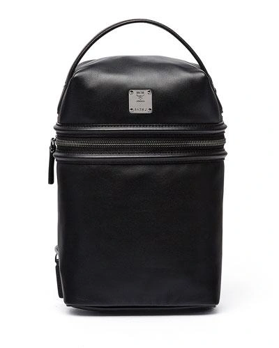 Mcm X Cr Collection Leather Top-handle Jet Pack, Black