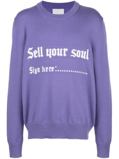 Nasaseasons 'sell Your Soul' Intarsien-pullover In Purple