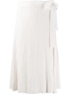 Victoria Victoria Beckham Pleated Knit Midi Skirt In White