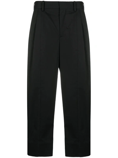 Neil Barrett Cropped Tapered Trousers In Black