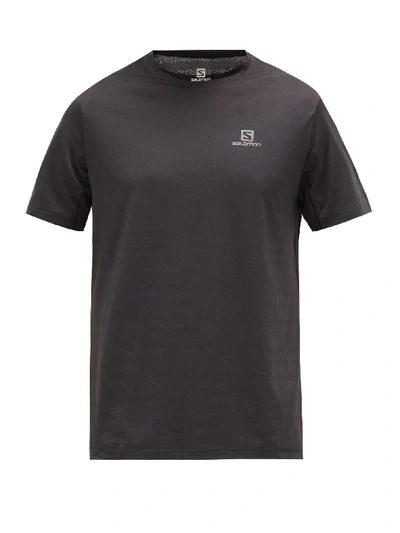 Salomon Xa Perforated Stretch-jersey T-shirt In Black