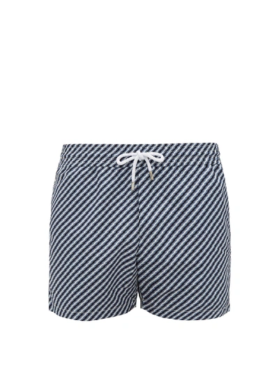Frescobol Carioca Pepê Slim-fit Short-length Printed Swim Shorts In Blue