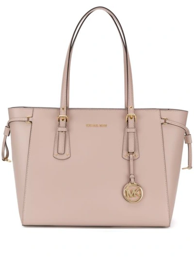 Michael Michael Kors Voyager Leather Tote Bag In Pink
