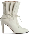 Gucci Indya 95mm Leather Pleated Tie Booties In White