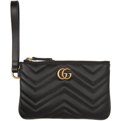 Gucci Gg Marmont Quilted Wrist Wallet In 1000 Black