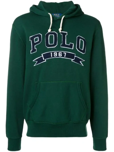 Polo Ralph Lauren Brand Logo Hoodie In Green