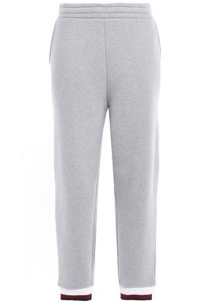 Alexander Wang T Cotton-blend Fleece Track Pants In Gray