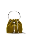 Jimmy Choo Velvet Bon Bon Top Handle Bag In Green