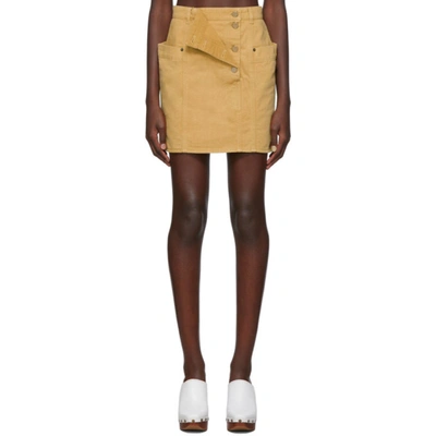 Jacquemus Nimes Fold-front Denim Miniskirt In Sand