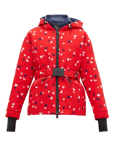 Moncler Star And Moon Embroidered Ski Jacket In Red ModeSens