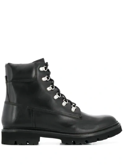 Grenson Men's Rutherford Leather Hiker Boots In Black