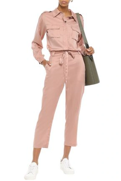 A.l.c Cropped Washed Cotton And Silk-blend Jumpsuit In Antique Rose