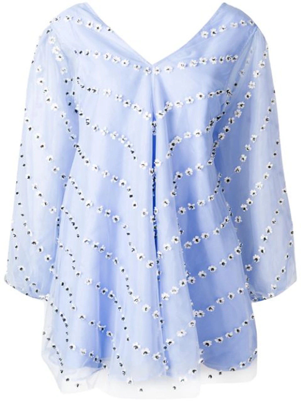 ganni rosenfeld mini dress Ganni Rosenfeld Embellished Tulle Mini Dress In Blue