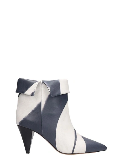 Isabel Marant Ladele High Heels Ankle Boots In Grey Leather