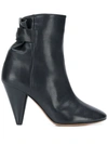 Isabel Marant Lystal High Heels Ankle Boots In Black Leather