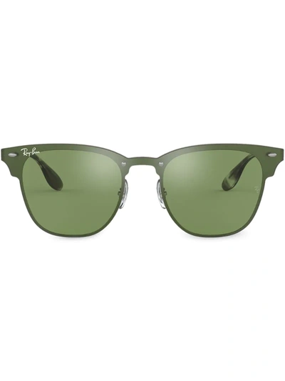 Ray Ban Ray-ban Unisex Sunglasses, Rb3576n 41 Blaze Clubmaster In Dark Green,silver Mirror