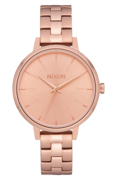 Nixon Women's Medium Kensington Rose Gold-tone Stainless Steel Bracelet Watch 32mm