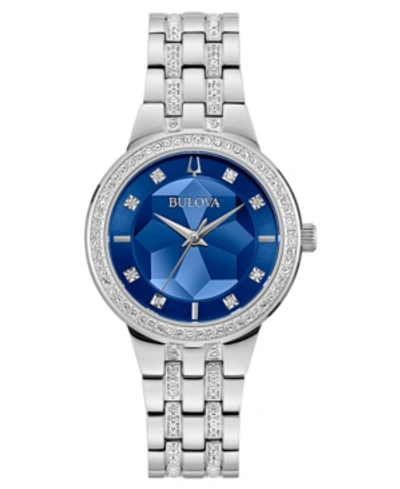 Bulova Women's Phantom Stainless Steel & Crystal Bracelet Watch 32.5mm In Blue