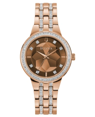 Bulova Women's Phantom Crystal & Rose Gold-tone Stainless Steel Bracelet Watch 31mm In Two Tone