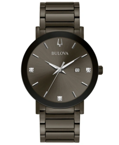 Bulova Men's Millennia Diamond-accent Gray Stainless Steel Bracelet Watch 42mm