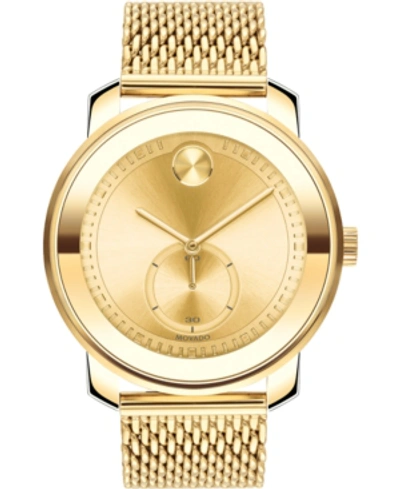 Movado Men's Swiss Bold Gold Ion-plated Stainless Steel Mesh Bracelet Watch 45mm