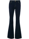 Michael Michael Kors Mid Rise Flared Jeans In Blue